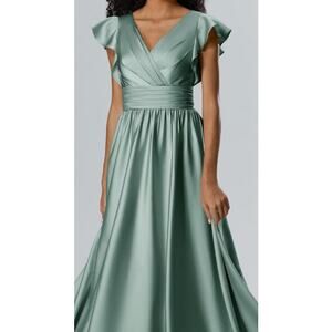 AW BRIDAL 14 1X plus deep sea blue Willow bridesmaid wedding maxi dress 0B2